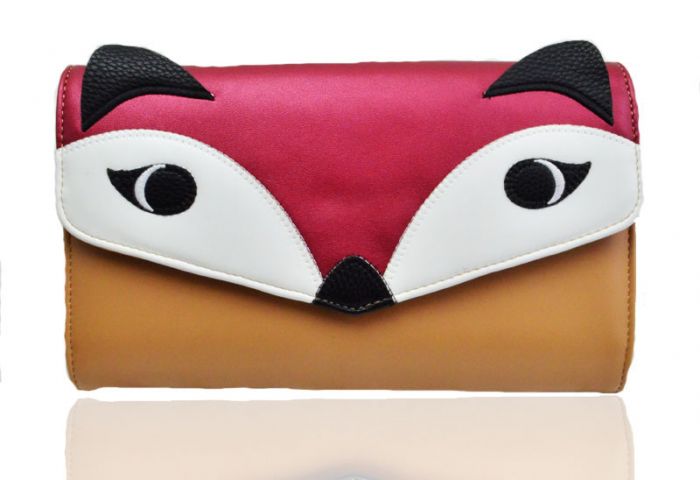 WOW1502 Fox Pattern Clutch Purse Messenger Bag