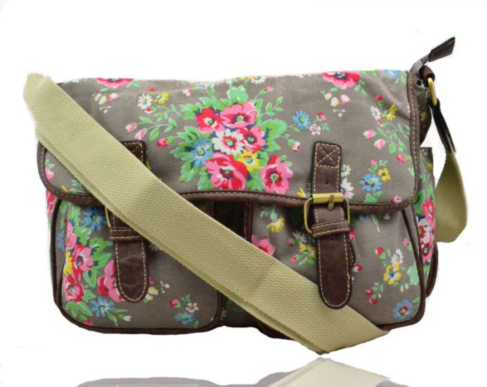 C6072-F Floral Canvas Saddle bag