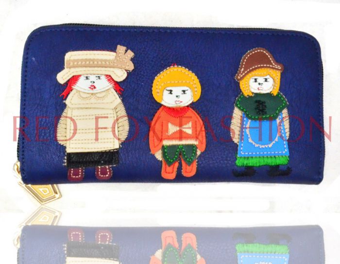 RF686601 - 1 Zip around People Doll Long Purse Wallet