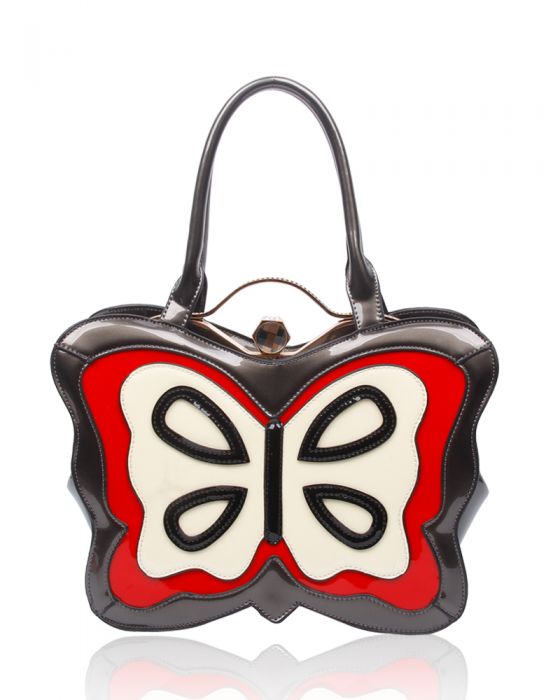 RD160443  Butterfly Shaped Patent Shoulder Bag