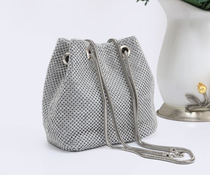 RX1806  Diamante Drawstring Style Clutch Bag