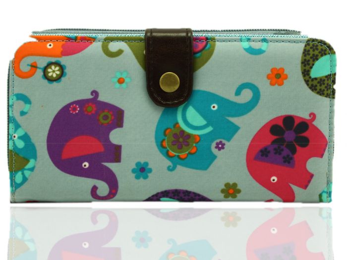 K2-EL Eplephant Long purse wallet with belt button TC waterproof material