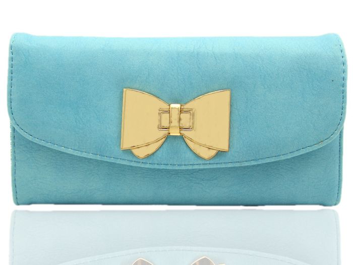 P1402 LARGE SIZE BOW BOWTIE CLASP Functional Evening Clutch Purse Wallet