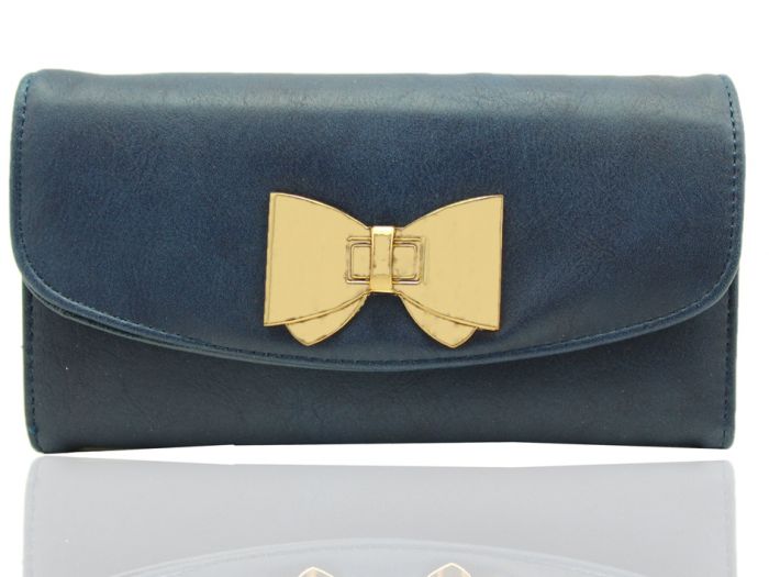 P1402 LARGE SIZE BOW BOWTIE CLASP Functional Evening Clutch Purse Wallet