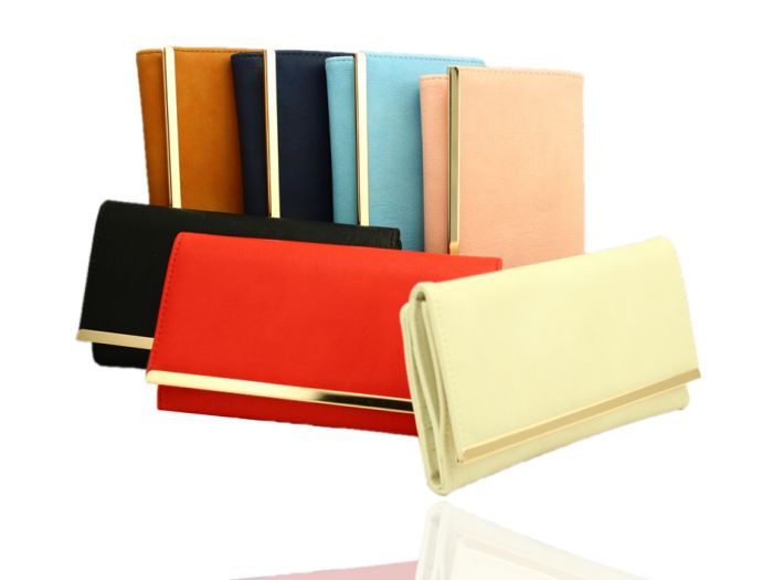 P1403 LARGE SIZE Classic Functional Evening Clutch Purse Wallet Trifold with outer coin pocket
