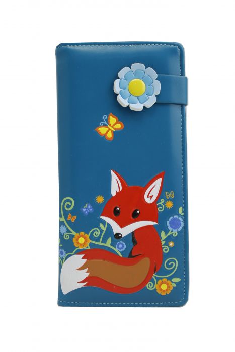 WO1701 Fox Trifold Long purse wallet