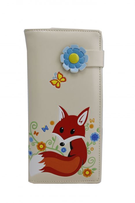 WO1701 Fox Trifold Long purse wallet