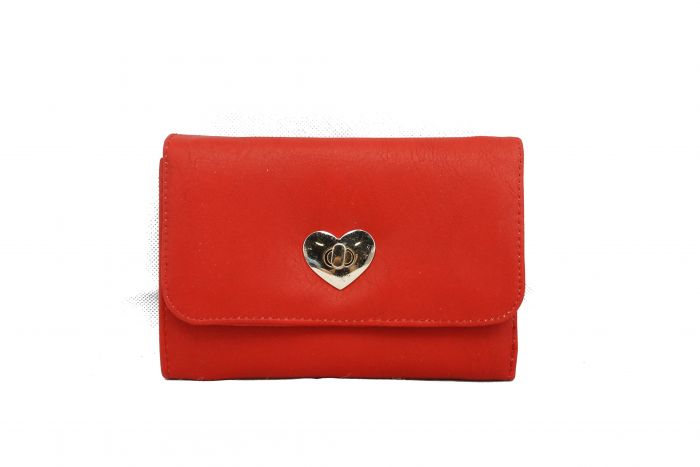 P1405 Short purse wallet with  heart clasp