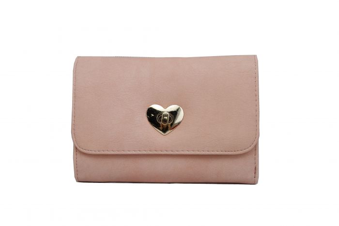 P1405 Short purse wallet with  heart clasp