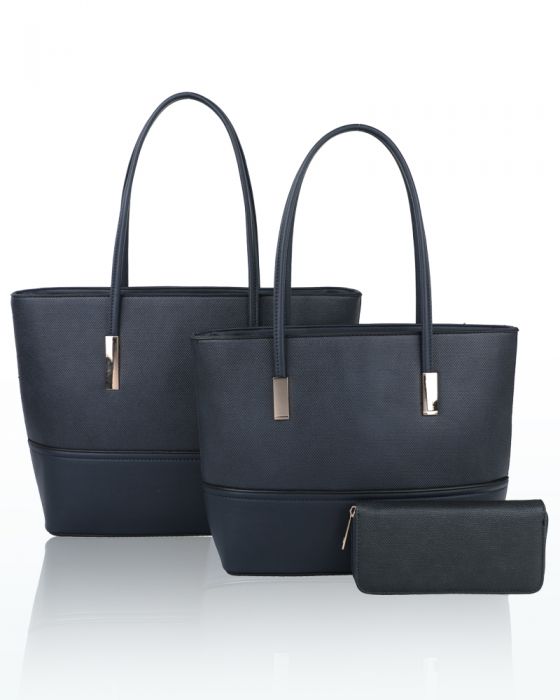 RH180536 3IN1 Set Plain Style Tote Handbag With Purse