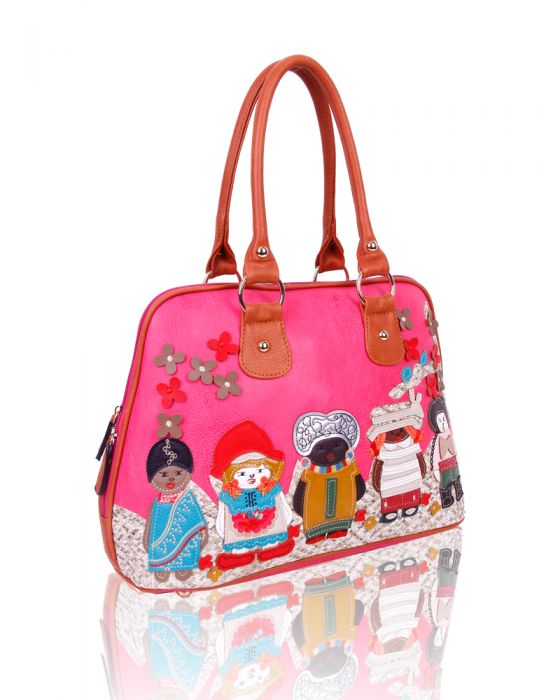 WOW91 Cartoon Character Pattern Top-Handle Handbag