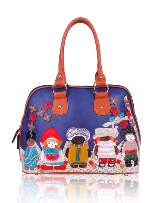 WOW91 Cartoon Character Pattern Top-Handle Handbag