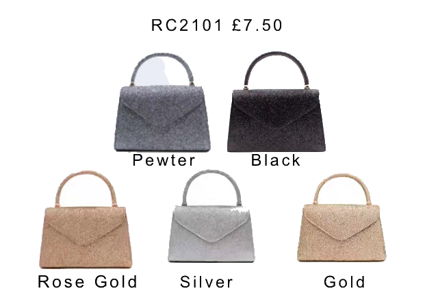 RC2101 Glitter covered single handle clutch bag