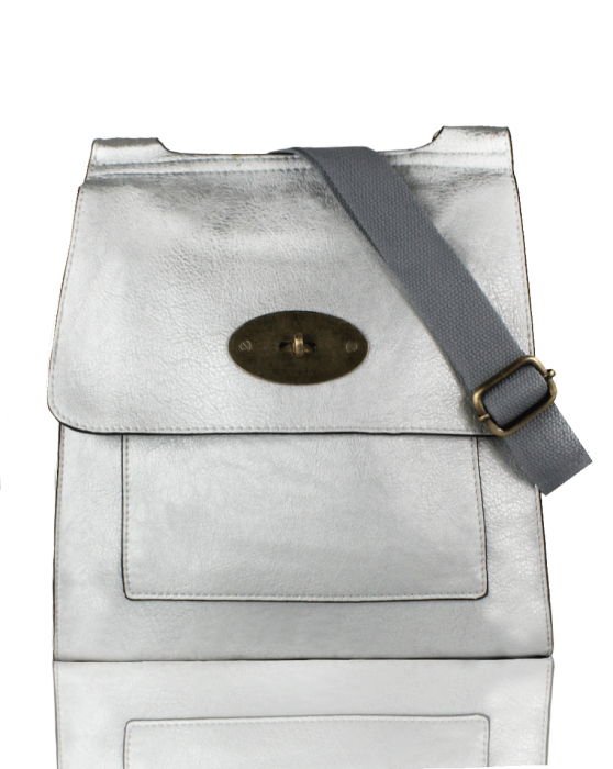 RB15113  Flap Over Messenger Bag With Metal Clasp