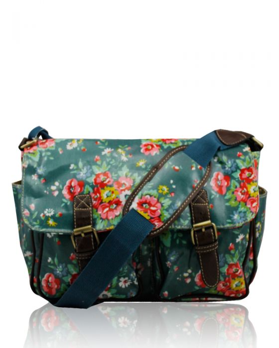 H6072-F  Floral Print Waterproof Satchel Bag